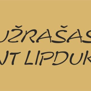 Užrašas ant lipduko