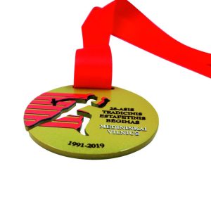 Plieninis medalis su spauda Nr.10